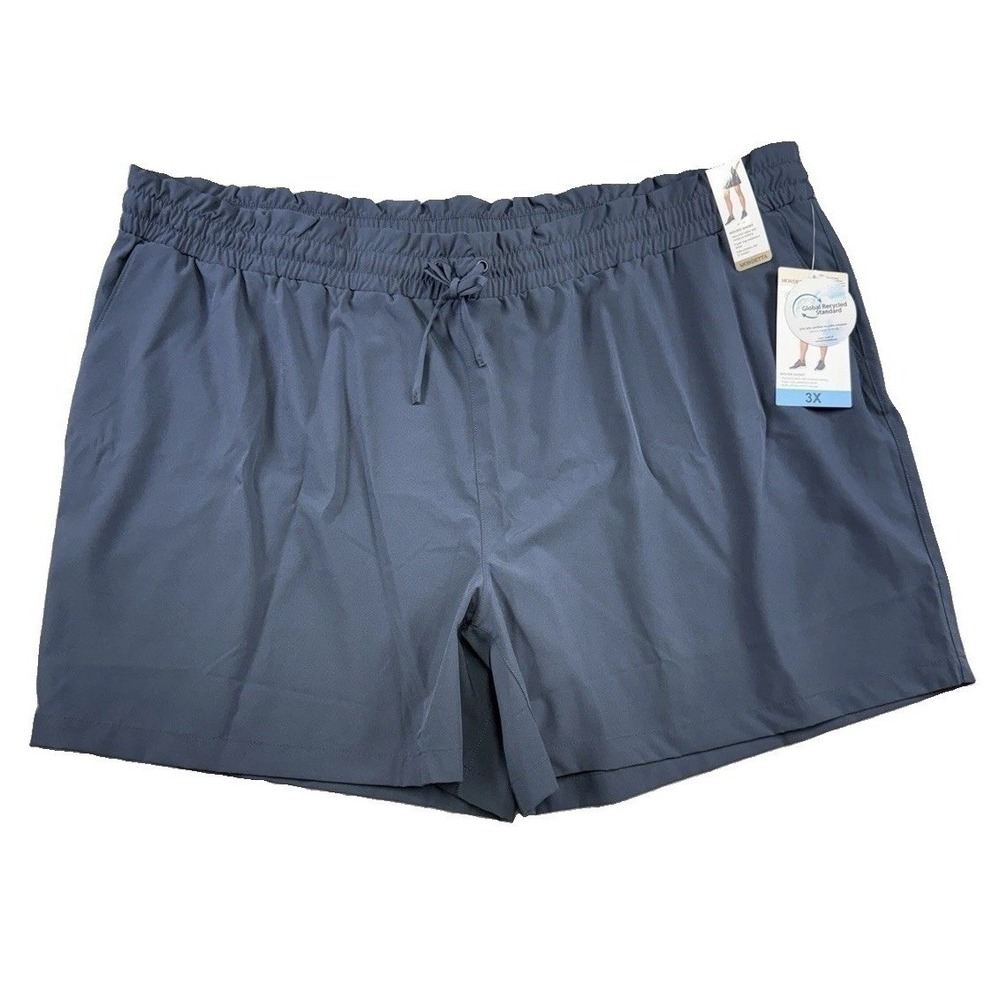 NWT Mondetta Plus Size Stretch Woven Utility Active Shorts India Ink Blue 3x